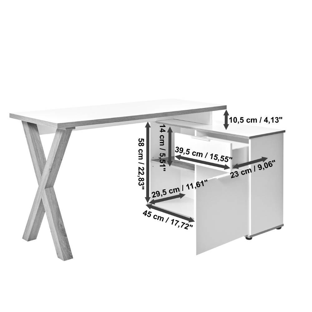 Schreibtisch Susi in Eichefarben 140 cm breit