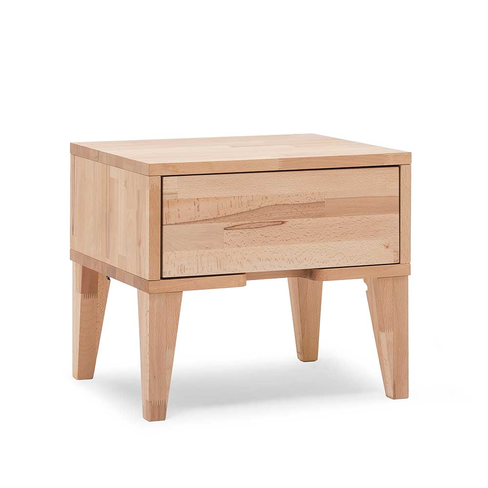 Nachtkonsole Oldnam aus Kernbuche Massivholz mit Schublade