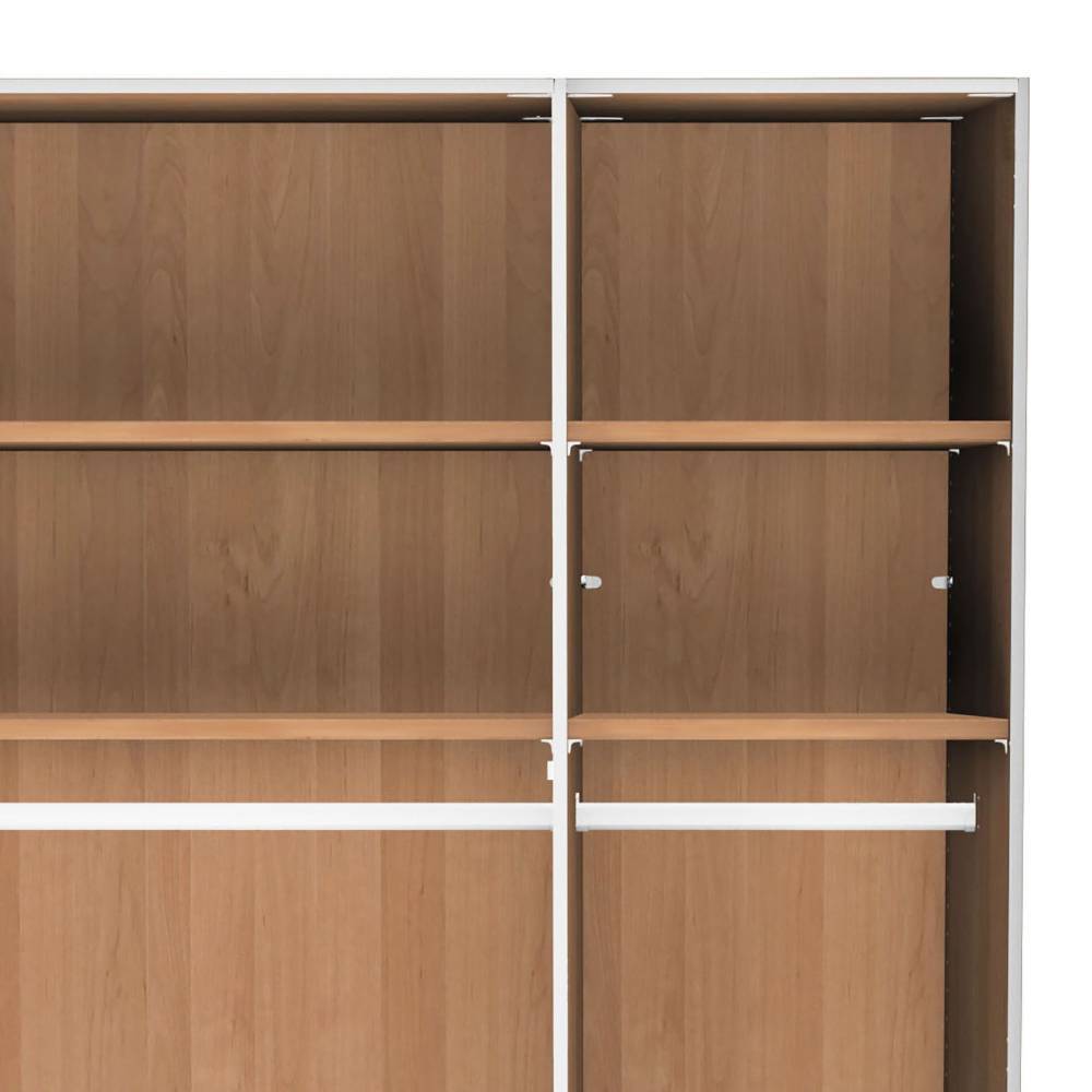 Moderner Kleiderschrank Merkur mit Drehtüren in Eiche Bianco & Dunkelbraun
