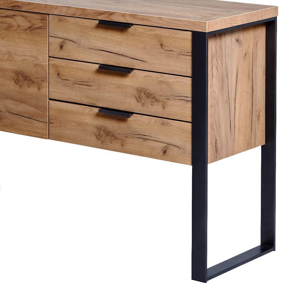 Sideboard Tolofo im Industry und Loft Stil mit drei Schubladen