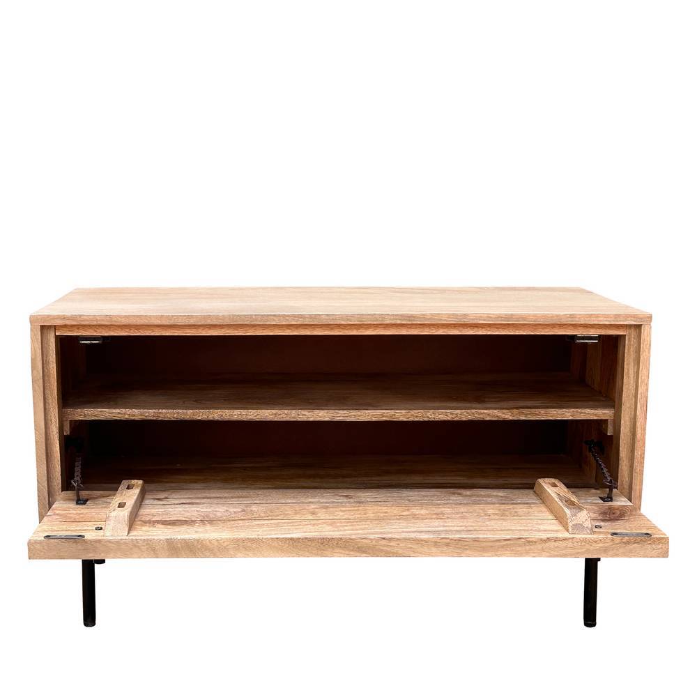 Dielenmöbel Set Diaria in modernem Design - Mangoholz Naturfarben (vierteilig)