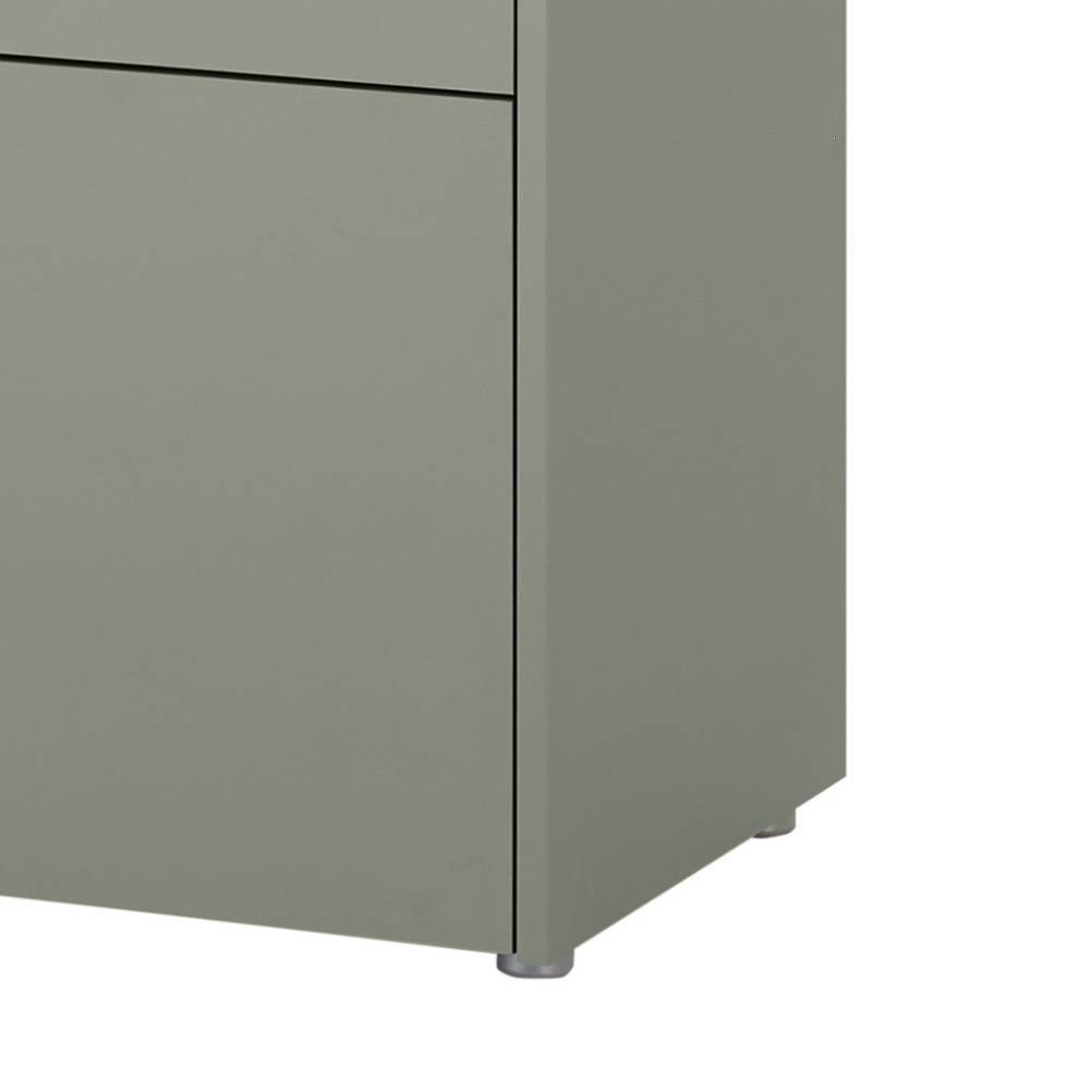 Wohnwand modern Ulfava in Graugrün 155 cm hoch (dreiteilig)