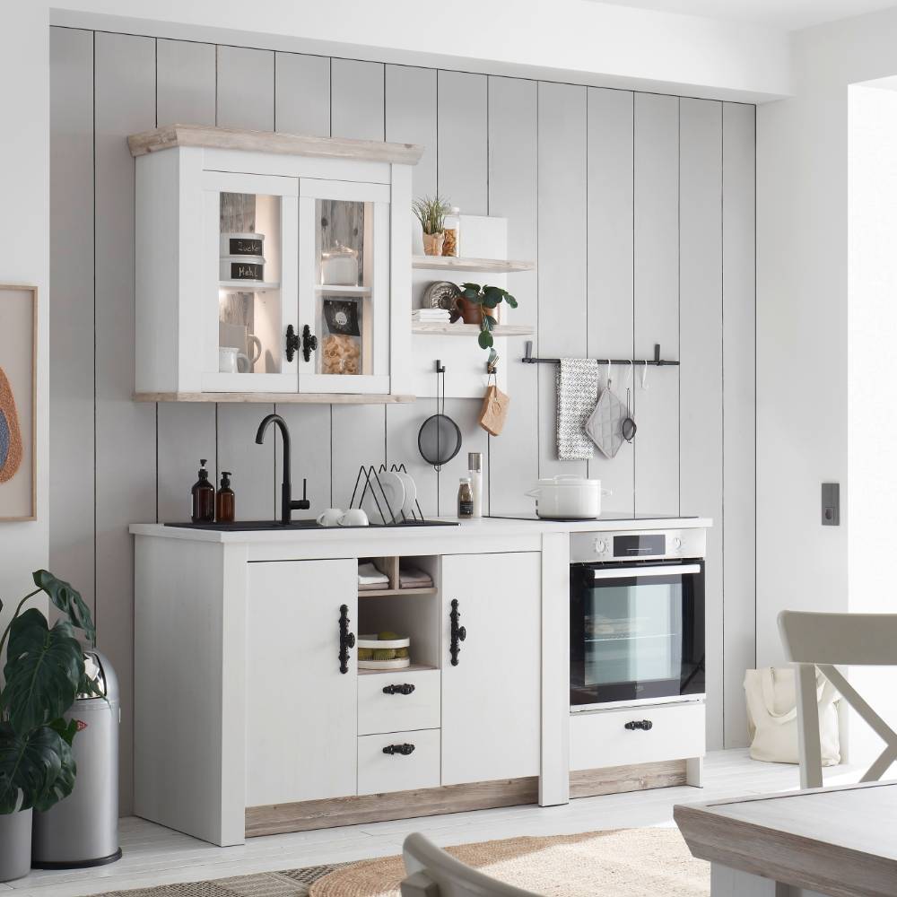 Landhausküche Flurencina in Weiß 192 cm breit (vierteilig)