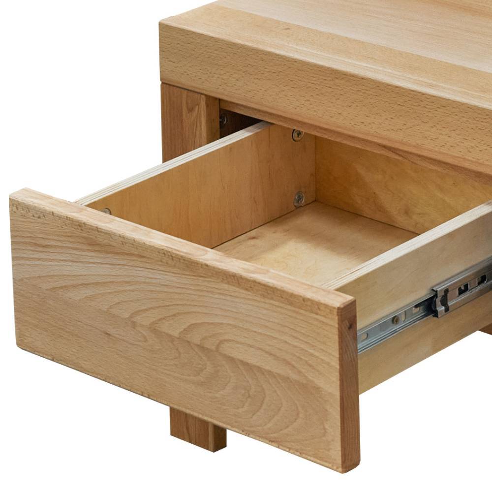 Nachttisch Mattys aus Buche Massivholz mit einer Schublade