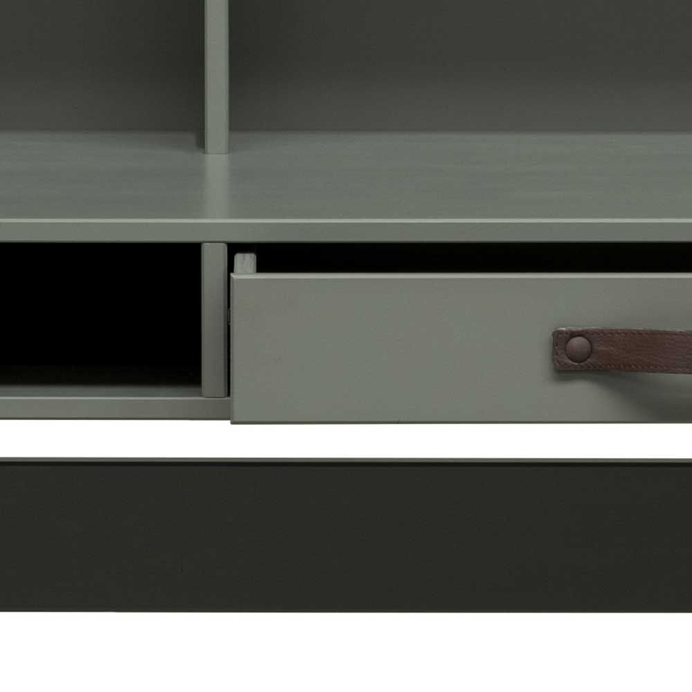 Schreibtisch Navulido in Graugrün aus Kiefer Massivholz