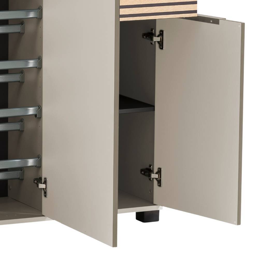 Schuhschrank Ariadelco in Cremeweiß und Paneeloptik