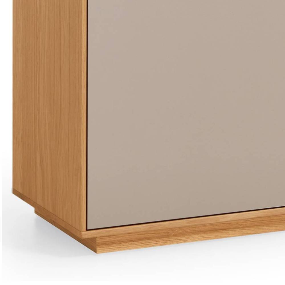 Mehrzweck Kommode Frasyn in Taupe und Eiche Bianco