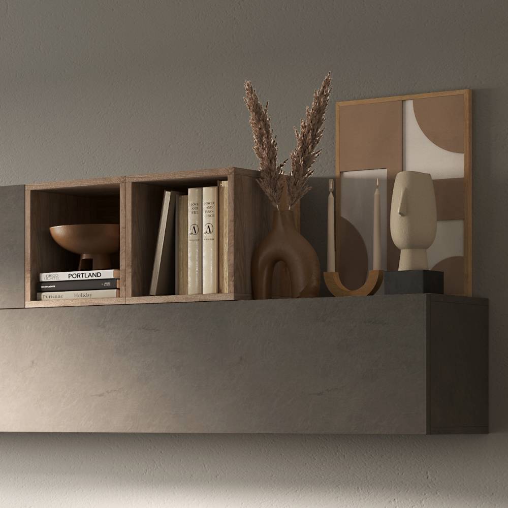 Wohnwand Yaderra in modernem Design 276 cm breit (achtteilig)