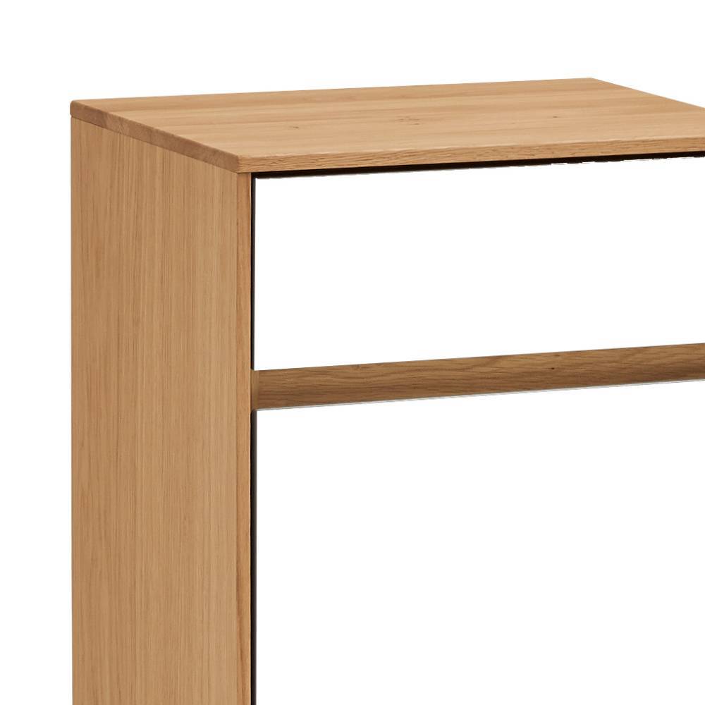 Kleiner Schrank Nikolas in Eiche Bianco und Weiß