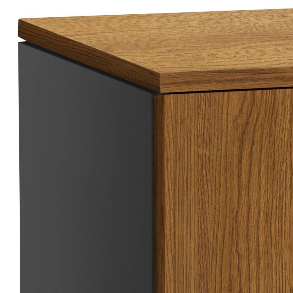Kleiner Schrank Favorita in Eiche dunkel und Anthrazit