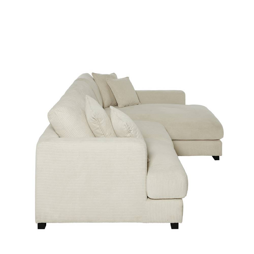 Ecksofa Crocetta in Offwhite aus Cord