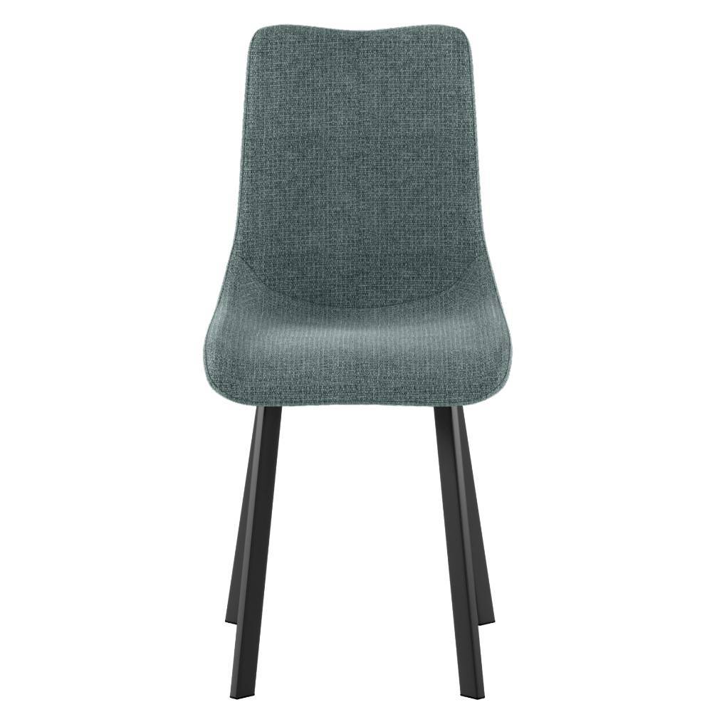 Polsterstuhl Esszimmer Top in Blaugrau mit Gestell aus Metall (4er Set)