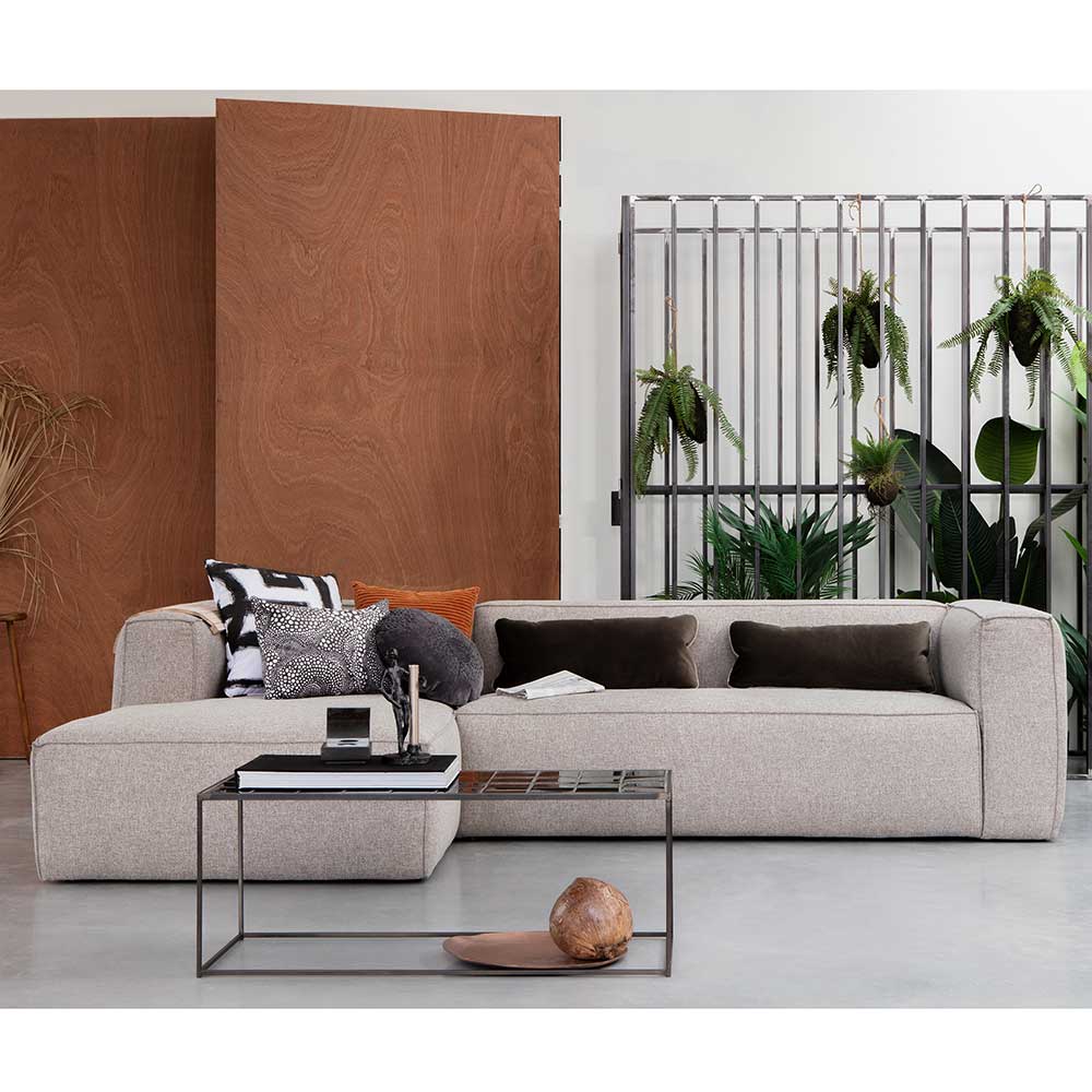 Ecksofa Caldron in Hellgrau Webstoff 305 cm breit