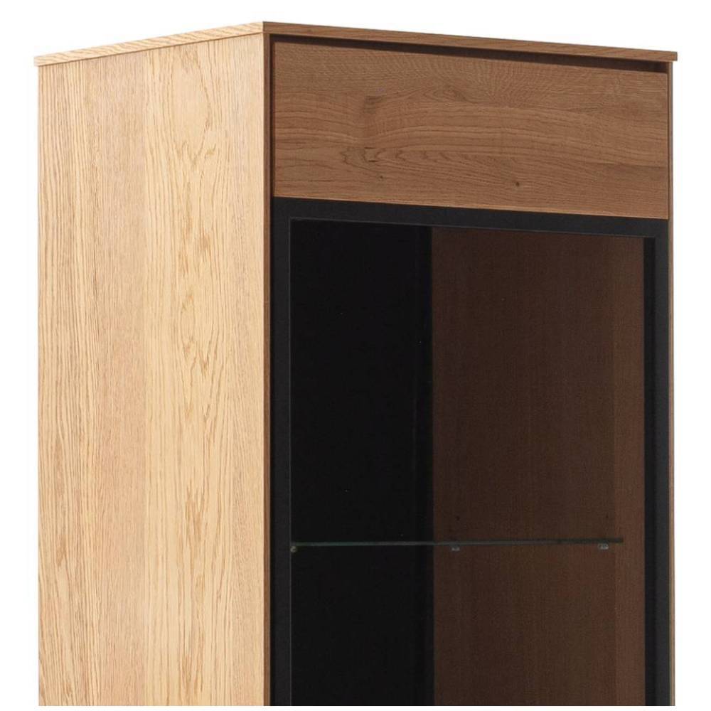 Stauraumvitrine Sisam in Wildeichefarben 196 cm hoch