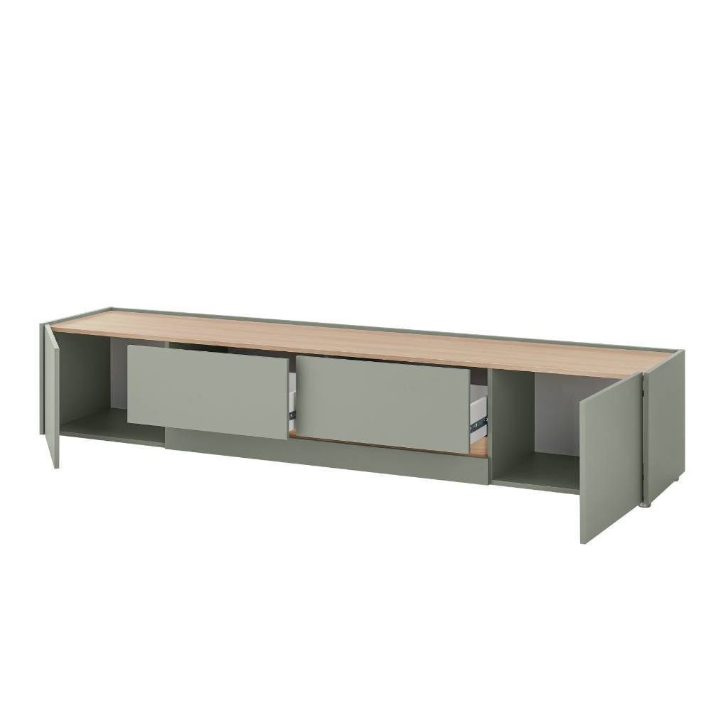 Anbauwand Ulfava in modernem Design - Graugrün (zweiteilig)