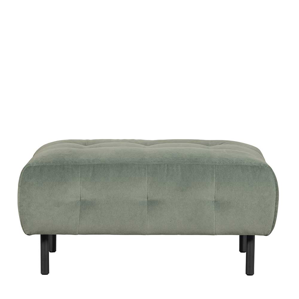 Couchhocker Aguero in Graugrün Bezug aus washed Samt