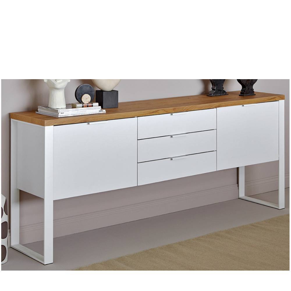Sideboard Radanger in Weiß und Kerneichefarben