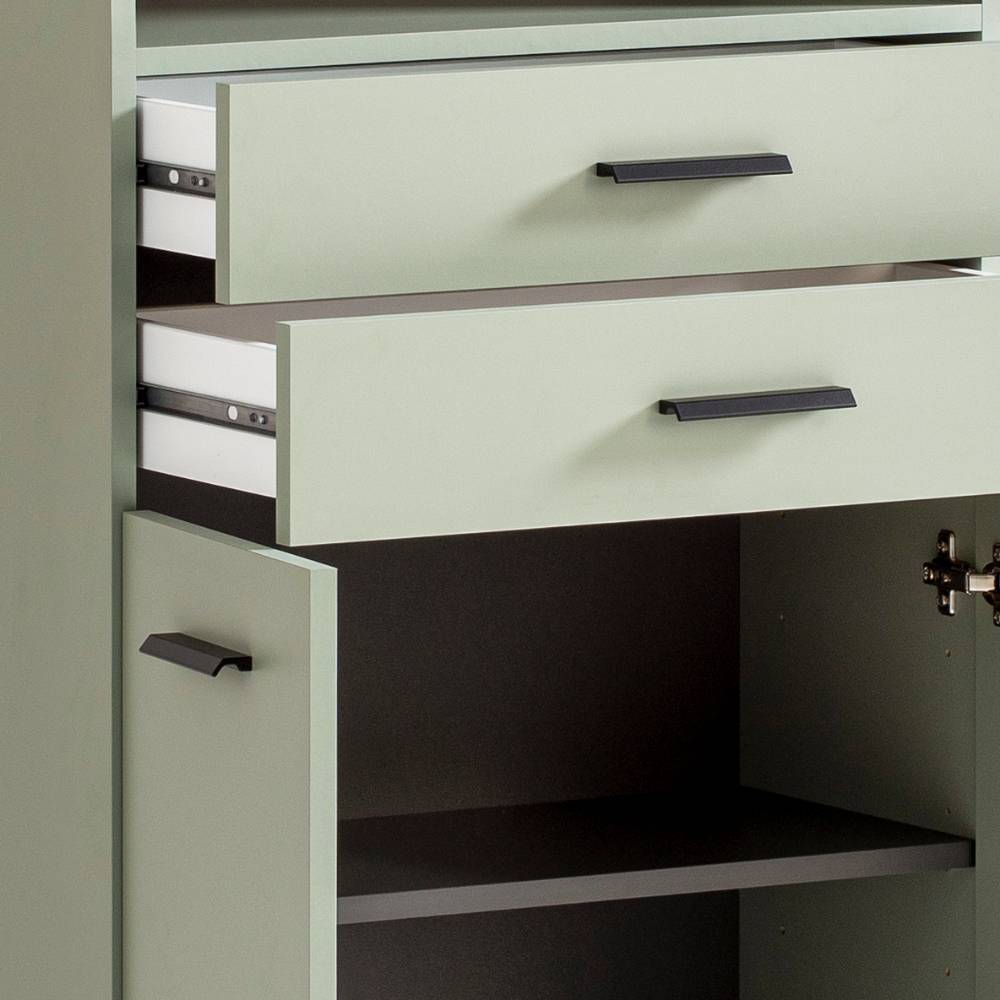 Midischrank Hamzad in Graugrün mit Drehtüren