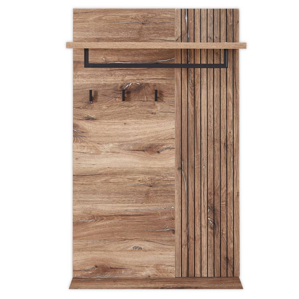 Garderobenpaneel Clusego 134 cm hoch in Wildeiche dunkel