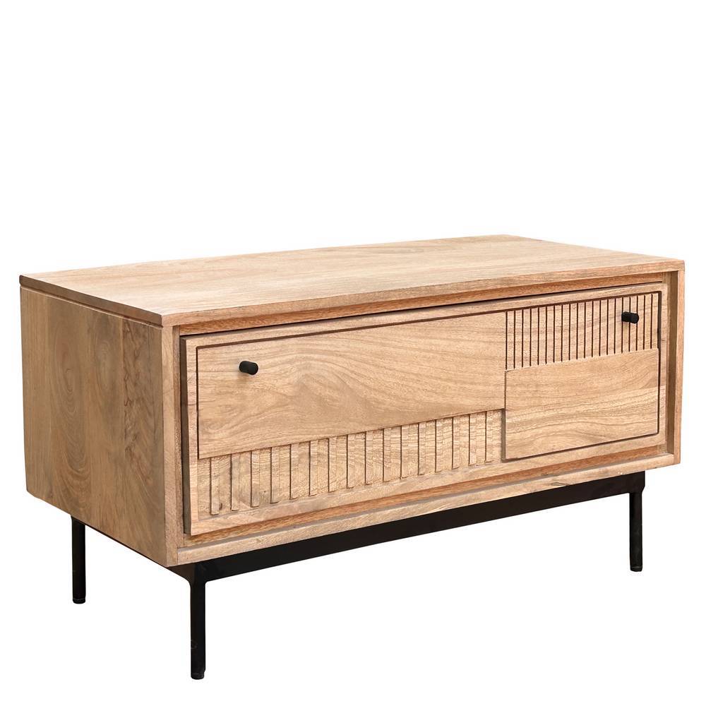 Dielenmöbel Set Diaria in modernem Design - Mangoholz Naturfarben (vierteilig)