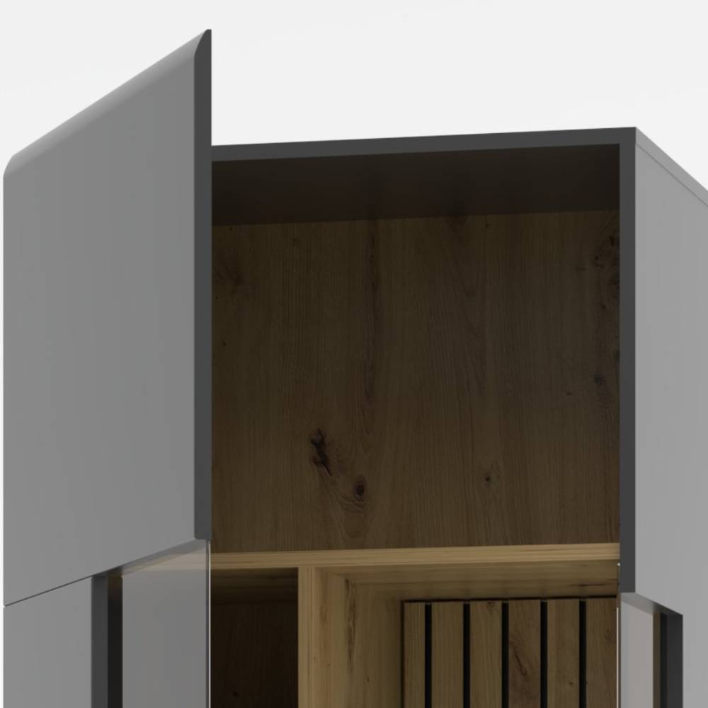 Vitrine Yarisis in Dunkelgrau und modernem Design