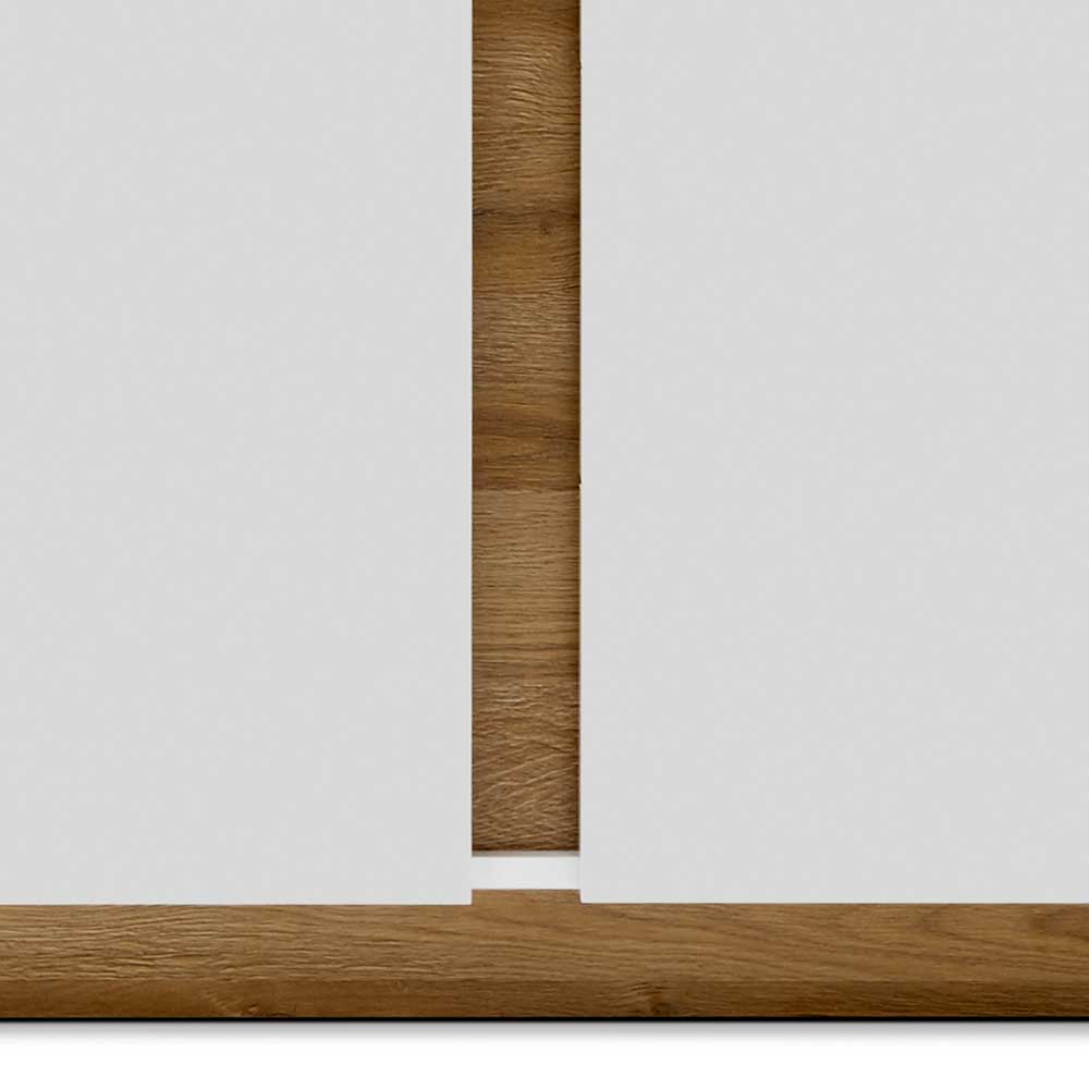 Sideboard Franvos im Skandi Design in Weiß und Wildeichefarben