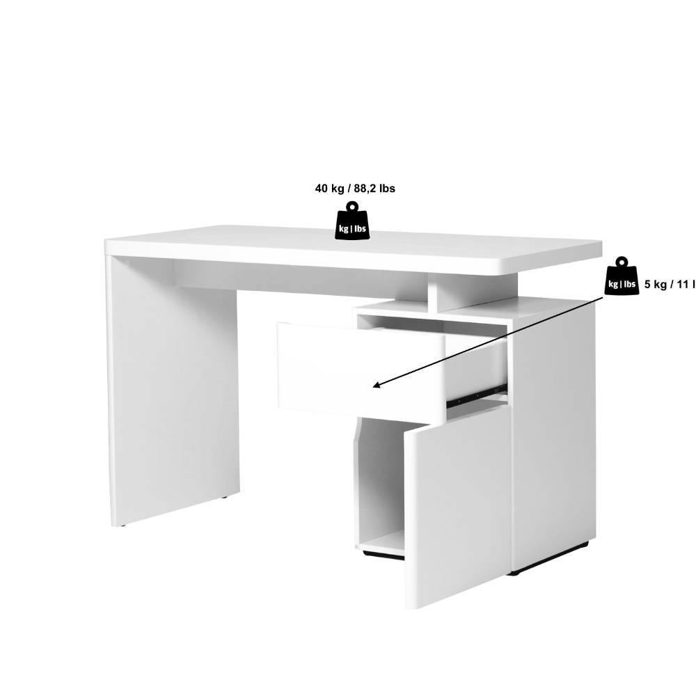 Moderner Schreibtisch Satos in Eichefarben 120 cm breit