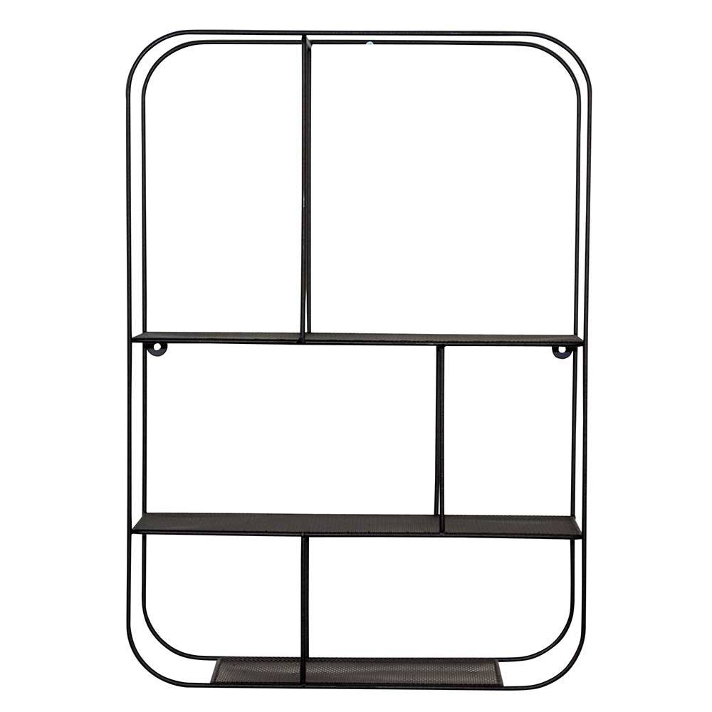 Schwarzes Metallregal Saracan zur Wandmontage in modernem Design