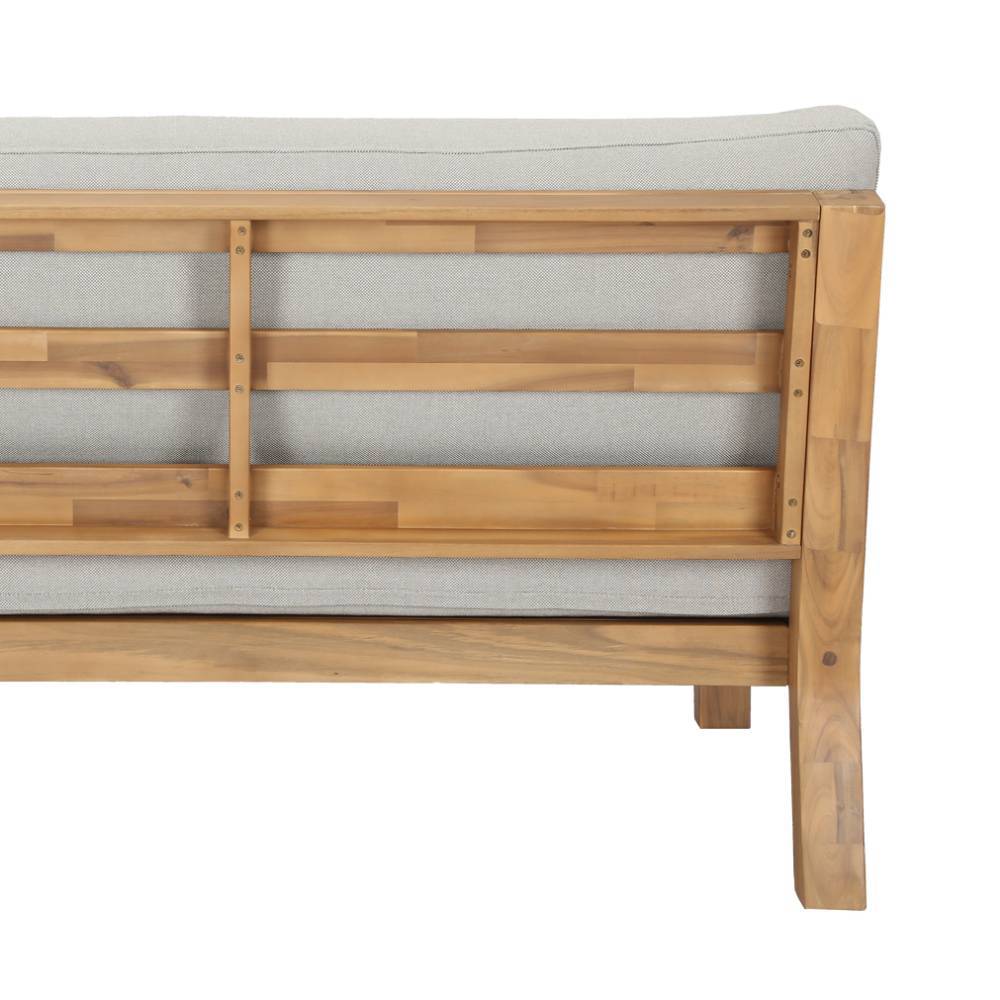 Skandi Design Einzelsofa Zoika aus Akazie Massivholz und Webstoff