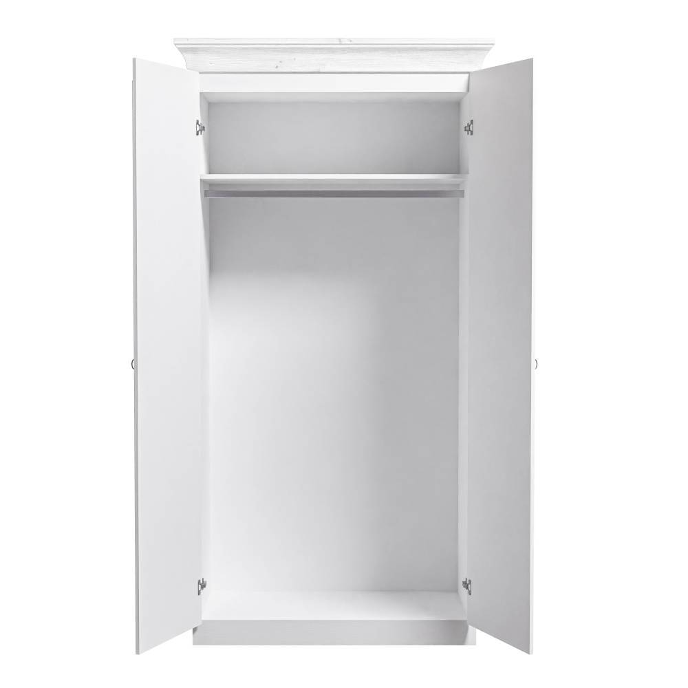 Landhaus Kleiderschrank Vilatata mit Drehtüren und Kassetten Optik Front