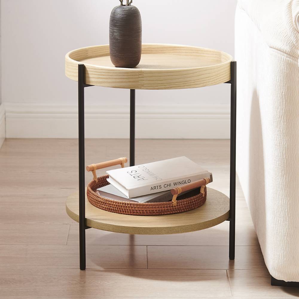 Skandi Design Beistelltisch Snoudy mit Dreifußgestell echtholzfurniert