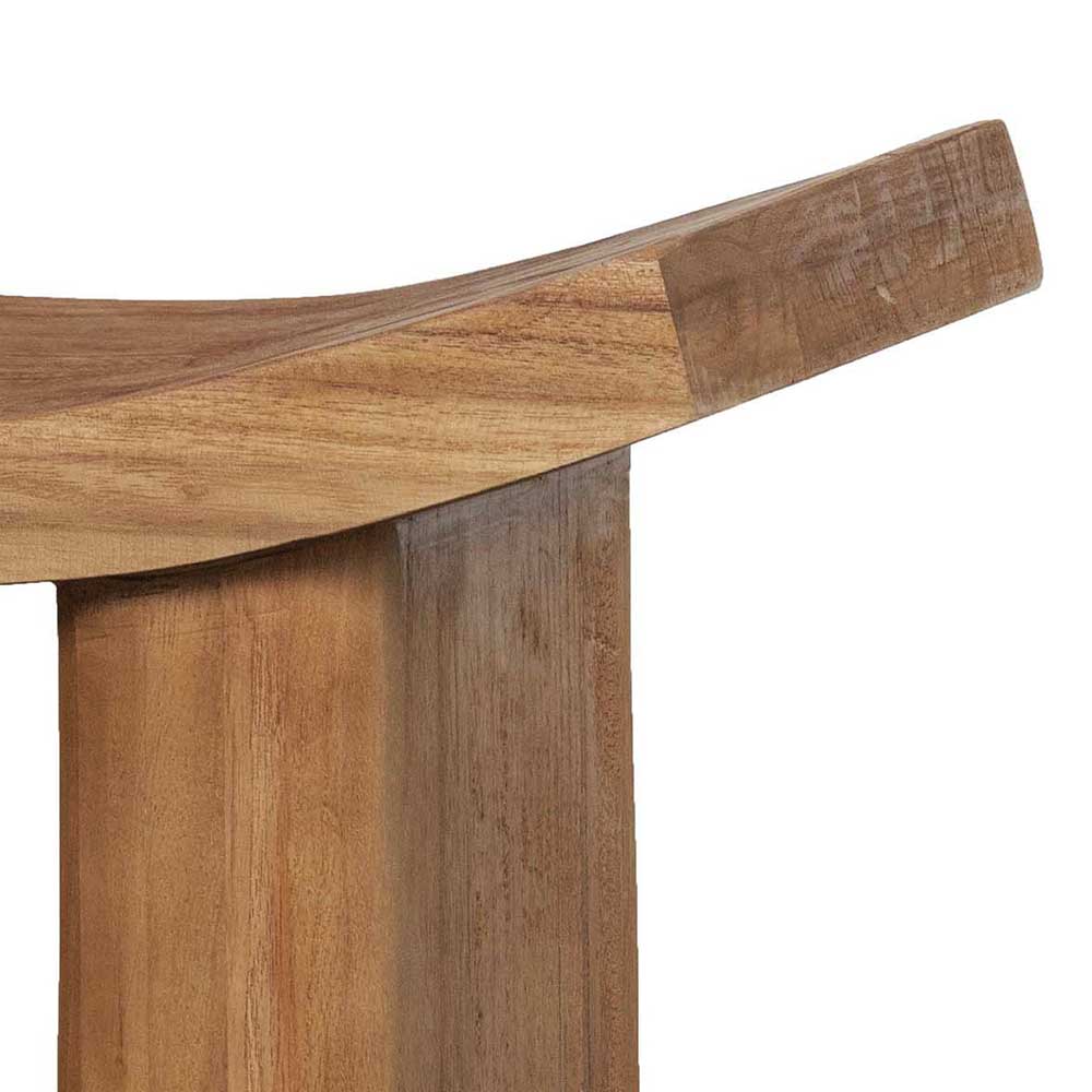 Japandi Sitzhocker Trioto aus Paulownia Massivholz 50 cm breit