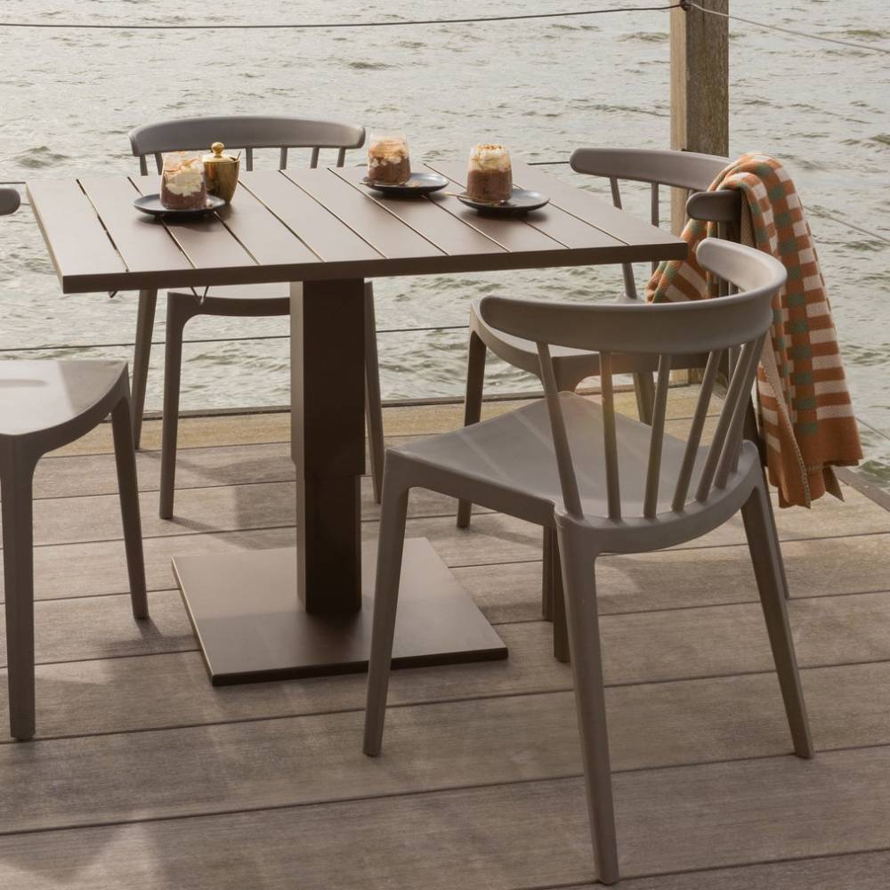 Balkonstuhl Grande in Taupe aus Polypropylen (2er Set)