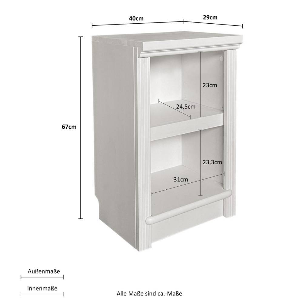 Standregal Kiefer Claros im Landhausstil 40 cm breit