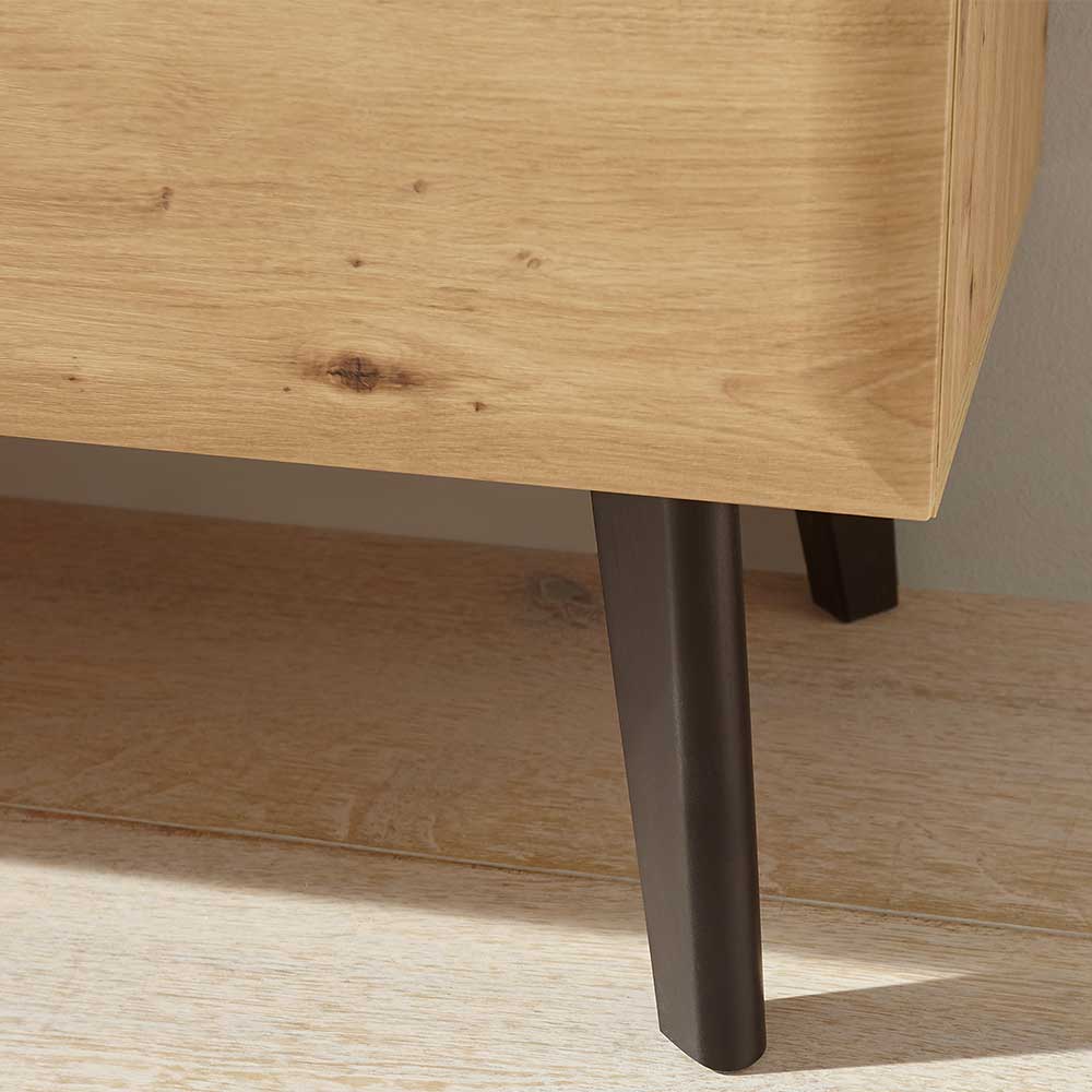 Wohnzimmermöbel Tomya im Skandi Design in Wildeichefarben (dreiteilig)