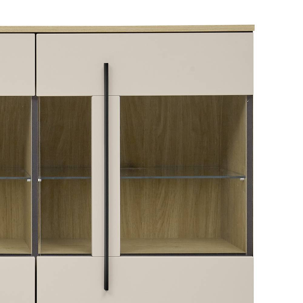 Highboard Helina in modernem Design mit Glastüren