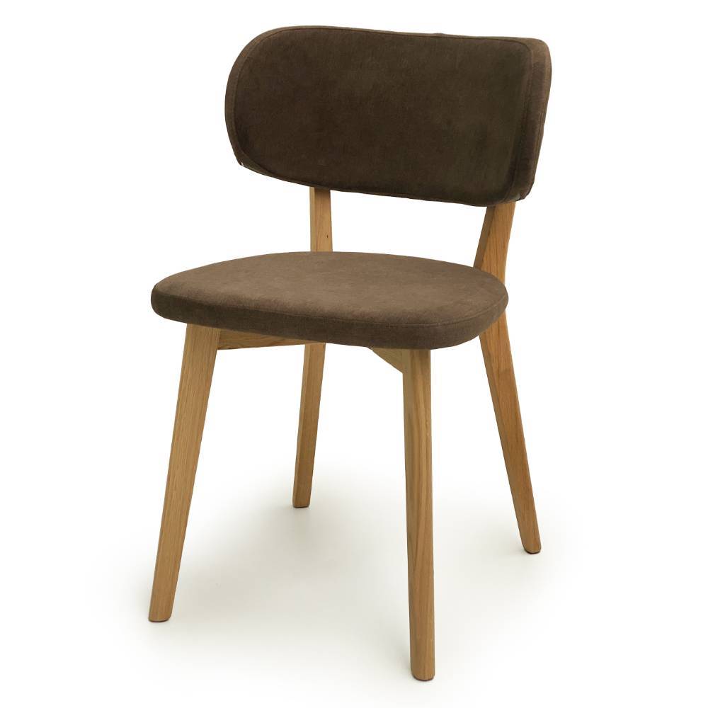 Polsterstuhl Esszimmer Buonco aus Webstoff und Wildeiche Massivholz (2er Set)