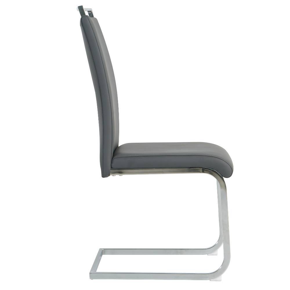 Freischwingerstuhl Jayma in Grau aus Kunstleder (2er Set)