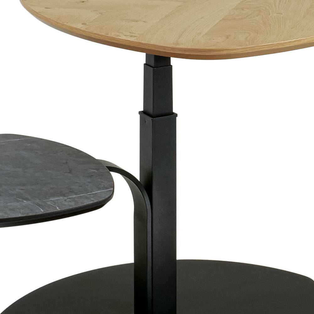 Couchtisch Rangona in Wankelform aus Wildeiche Massivholz