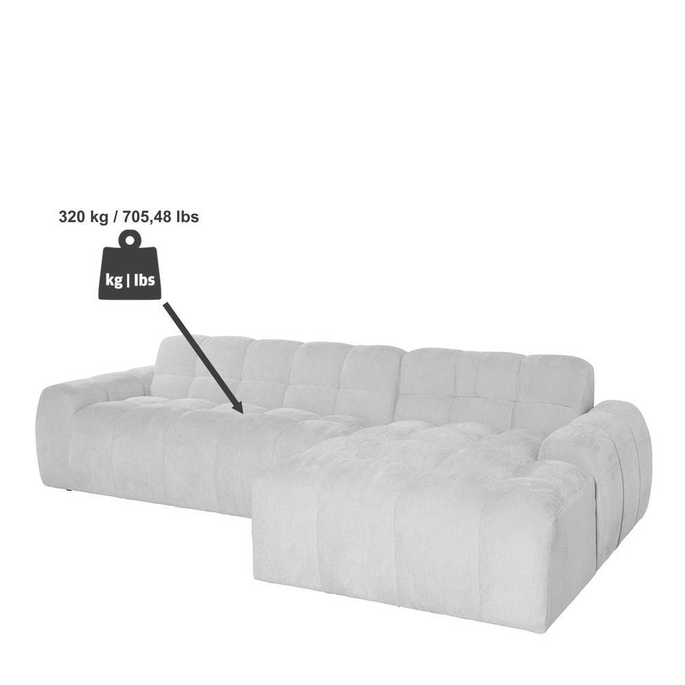 Ecksofa Freshing aus Boucle mit aufwendigen Steppungen