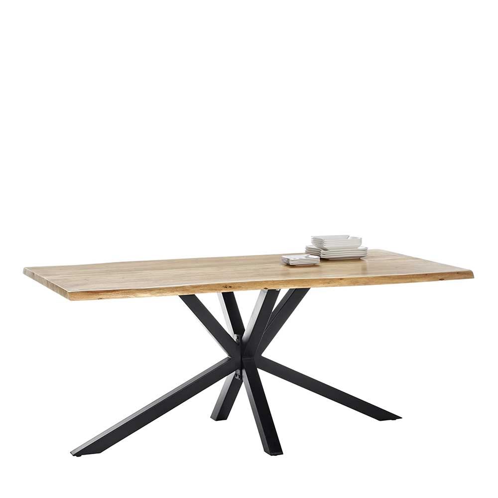 Loft Design Esstisch Malka aus Akazie Massivholz und Eisen