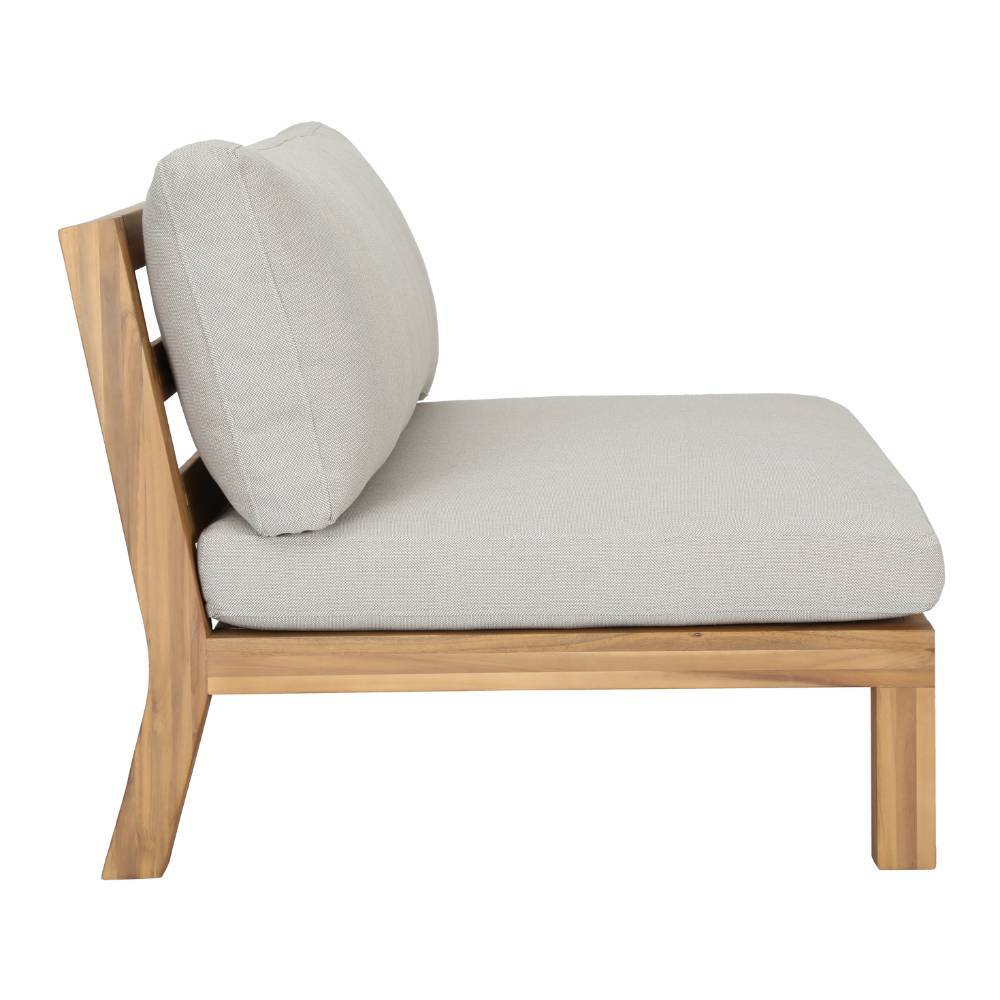 Skandi Design Einzelsofa Zoika aus Akazie Massivholz und Webstoff