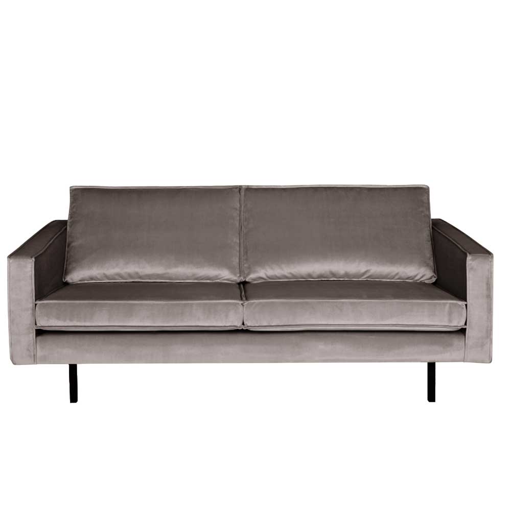 2er Sofa Majero in Taupe mit Samtbezug