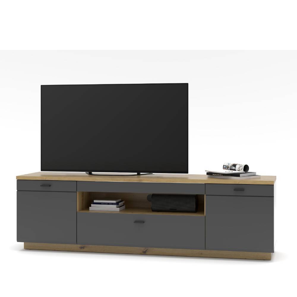 TV Wohnwand Yarisis in modernem Design melaminbeschichtet (fünfteilig)