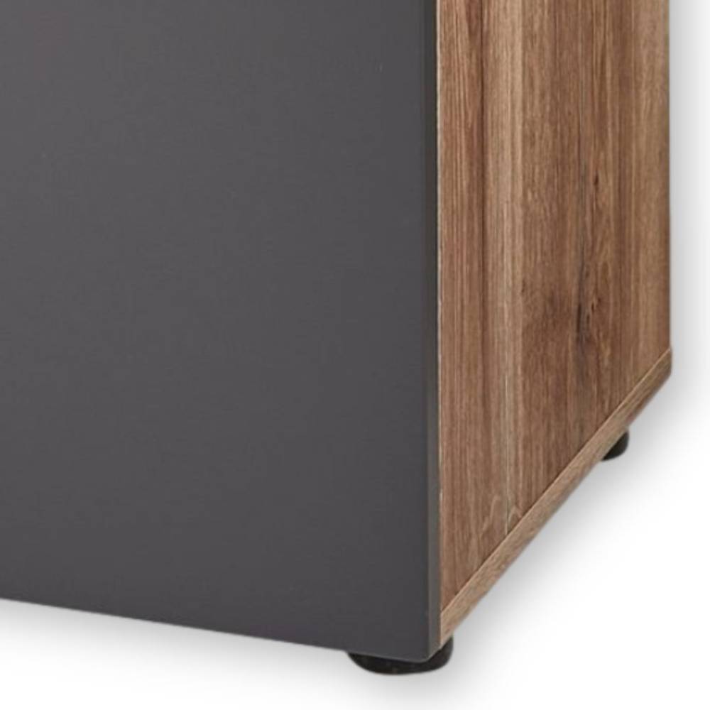 Garderobenkommode Clusego in Wildeiche dunkel 103 cm hoch