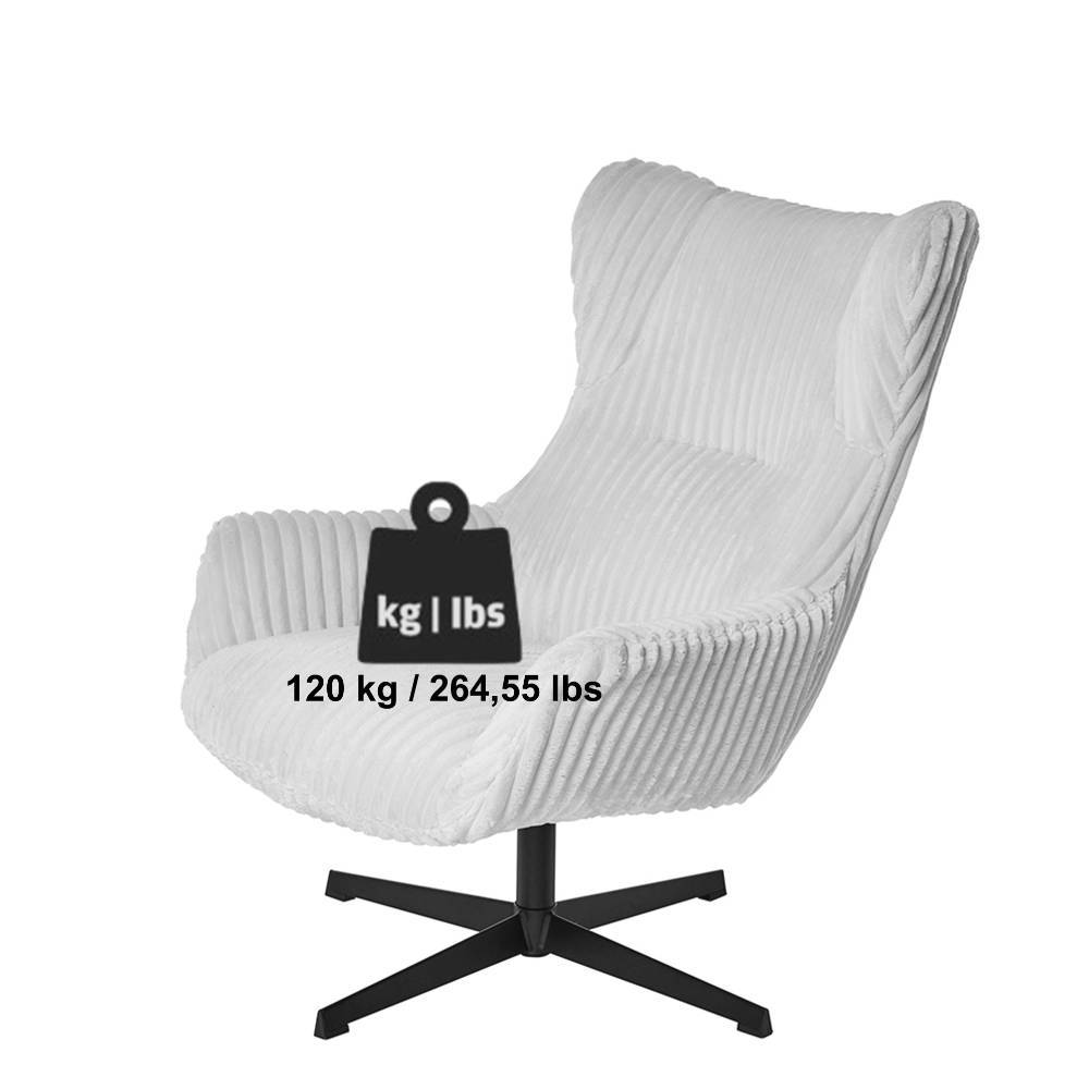Ohrensessel Galadera aus Breitcord in modernem Design