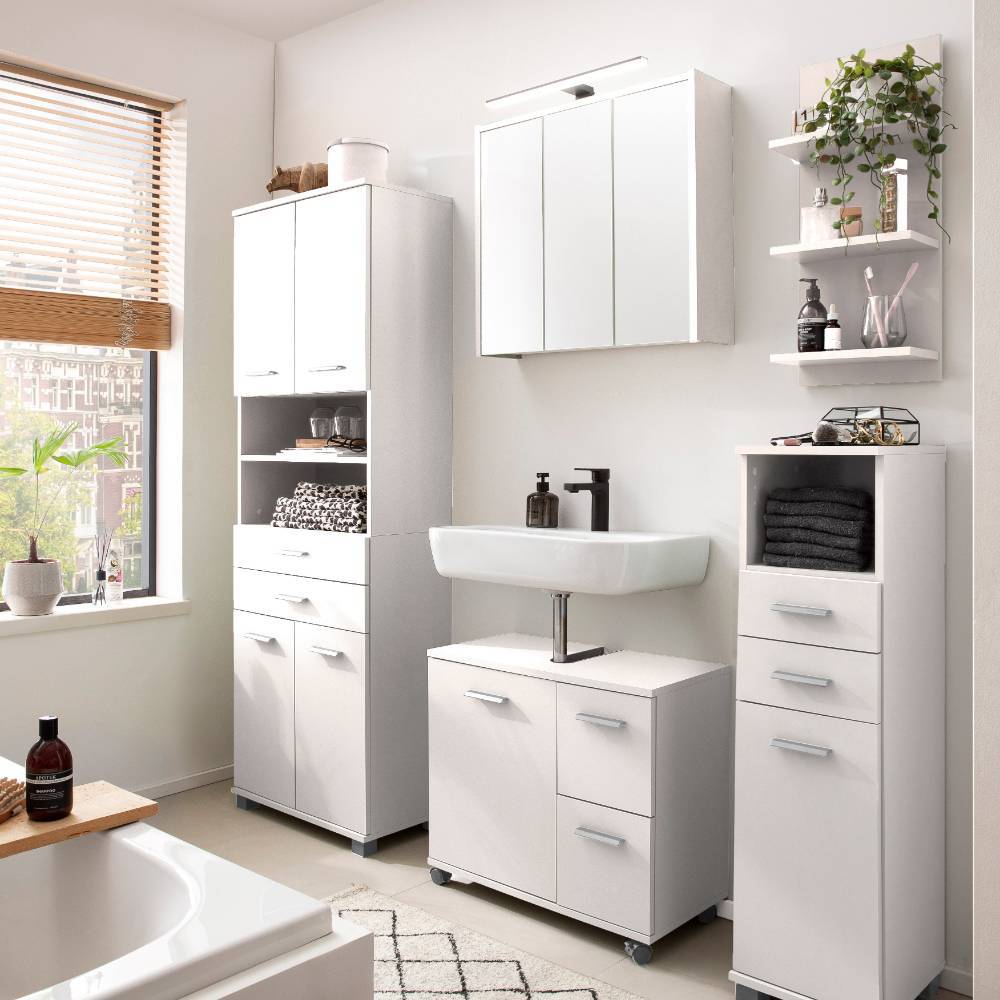 Badspiegelschrank Vialora mit LED Beleuchtung 65 cm breit