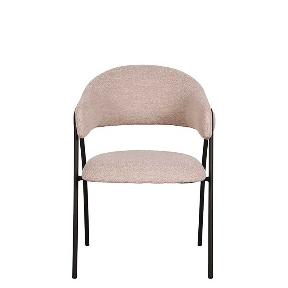 Esstisch Stühle Senade mit Armlehnen aus Boucle Stoff (2er Set)