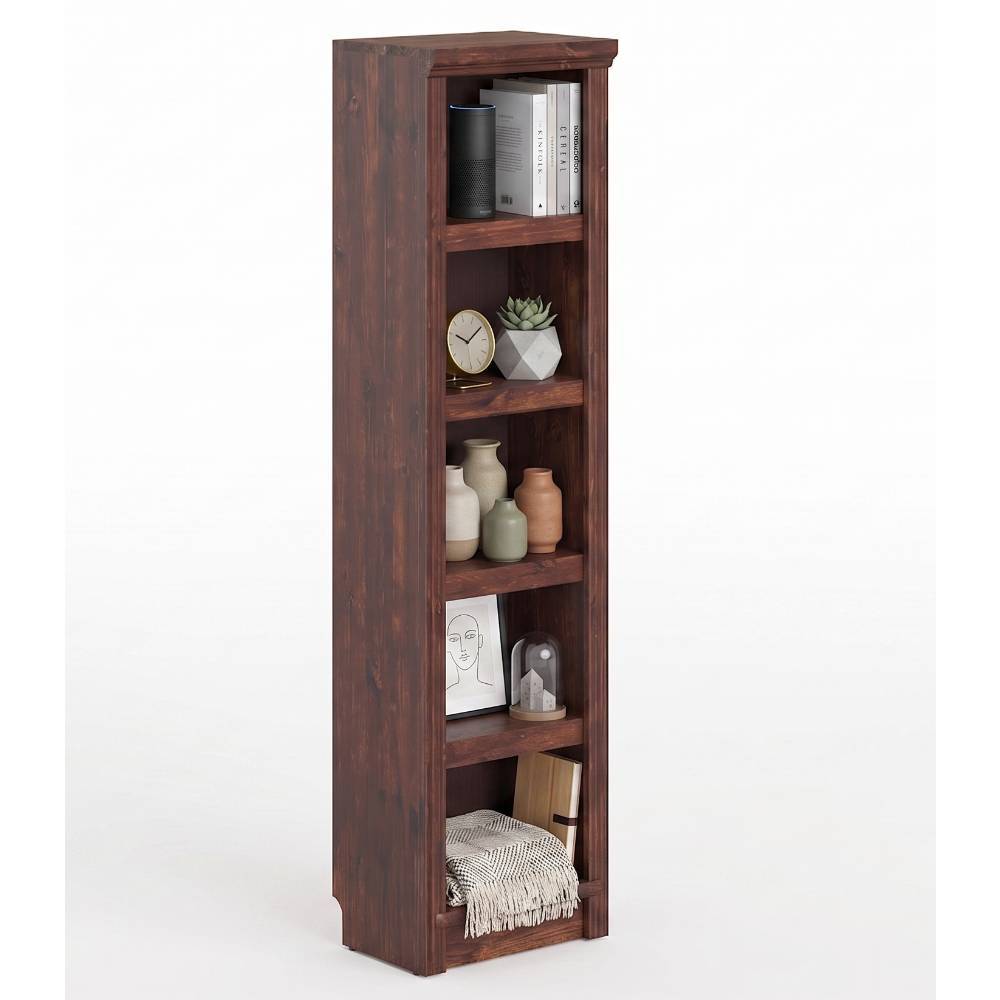 Bücher Regal Naguera aus Kiefer Massivholz in Dunkelbraun