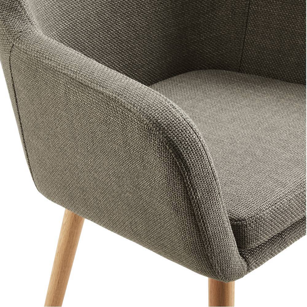 Esszimmerarmlehnstuhl Lida aus Strukturstoff im Skandi Design